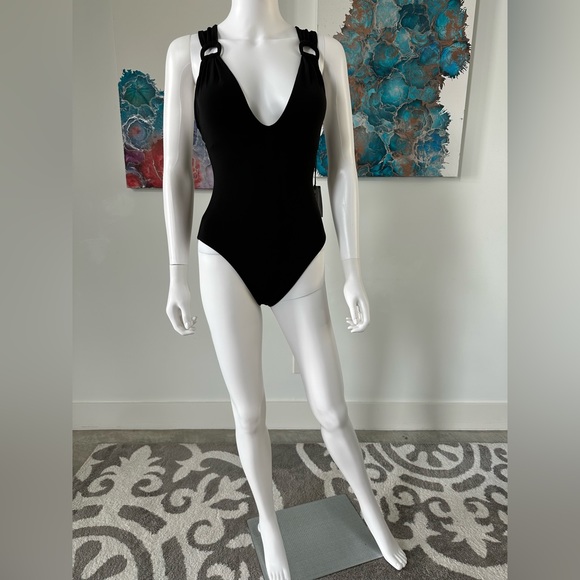 Black Robin Piccone Luca One Piece Swimsuit, Size 4 - Picture 1 of 5